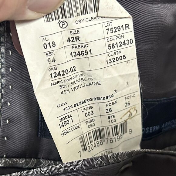 Joseph Abboud 42R Sport Coat Wool Silk Gray Knit Two Button Lined Double Vented - Picture 4 of 8